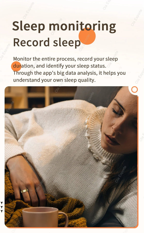 For Xiaomi Smart Ring Men Women, Body temperature, Heart Rate and Blood Oxygen Monitor, IP67 & 5ATM Waterproof, Multi-sport Mode Aimak Store