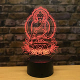 Sakyamuni 3D Night Light LED Colorful Visual Buddha Lamp 7 Color Changing Acrylic USB Table Bedside Lamp Birthday Christmas Gift Aimak Store