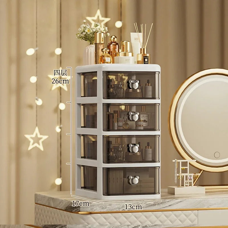 Stackable Desktop Storage Box with Dustproof Drawer Office Desk Storage Box Cosmetic Box Stationery Supplies Debris Storage Rack Aimak Store