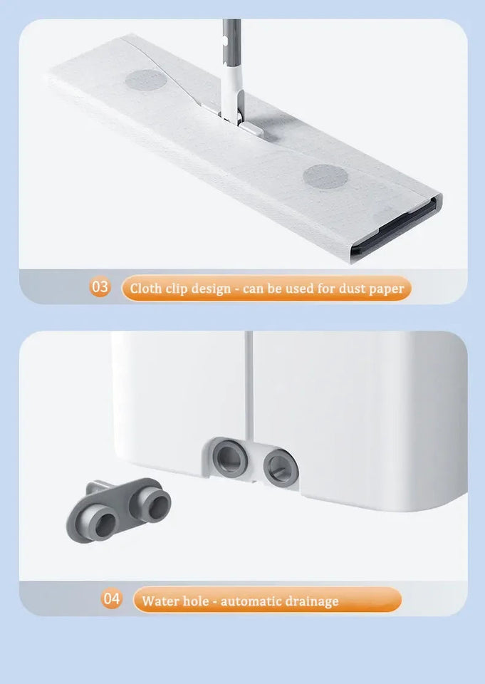 Joybos 40cm Big Mop Washing With Bucket and Squeeze Floor Cleaning Hand Free Flat Floor Mop Microfiber Household Cleaner Tools Aimak Store