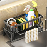 Kitchen Sink Drain Rack Organizer ABS Plastic Self-draining Sink Shelf Soap Sponge Holder Dishcloth Towel Rack filter basket Aimak Store