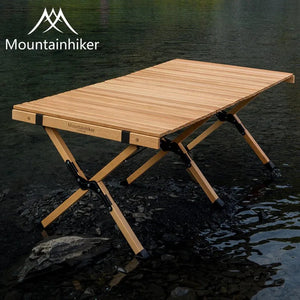 DZ Solid Wood Chicken Roll Table Kutuo Outdoor Folding Table Camping Table Beech Solid Wood Large Log Camping Chicken Roll Table Aimak Store
