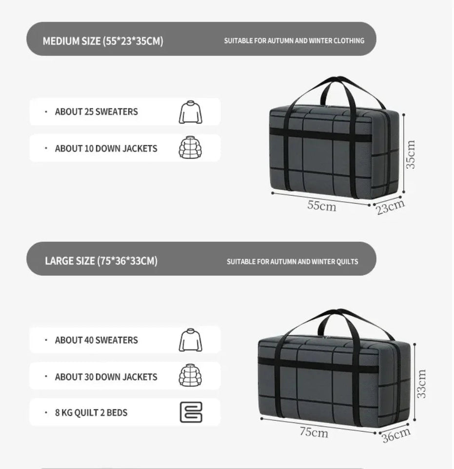 Clothing and Quilt Bag Thickening and Widening Strong Load Bearing Capacity Storage Bag Big Opening Non Woven Fabric Packing Bag Aimak Store