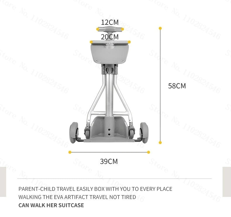 Fashion Cute Pony Cartoon Trolley Case Sit Travel bags for Children 24" Rolling Luggage Spinner Suitcase Wheels Yellow Duck 20" Aimak Store