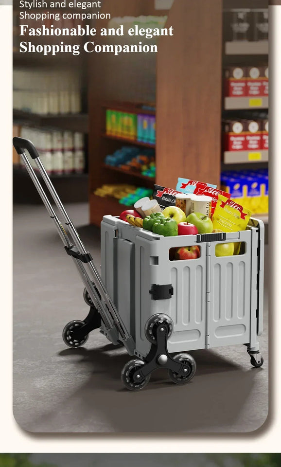 Portable and Foldable Shopping Cart,Home Multifunctional Grocery Cart, Outdoor Trolley Cart, Stall, Camping and Storage Box Aimak Store
