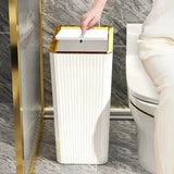 12/15L Trash Can with Lid Semi Automatic Luxury Slim Large Capacity Bin Toilet Living Kitchen Bedroom Waterproof Garbage Bin Can Aimak Store