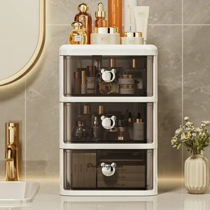 Stackable Desktop Storage Box with Dustproof Drawer Office Desk Storage Box Cosmetic Box Stationery Supplies Debris Storage Rack