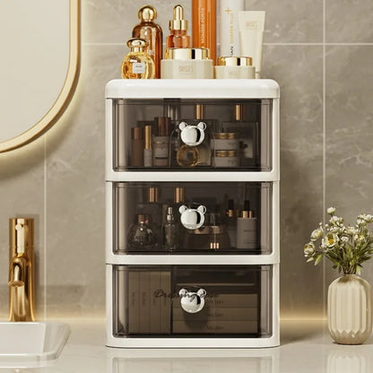 Stackable Desktop Storage Box with Dustproof Drawer Office Desk Storage Box Cosmetic Box Stationery Supplies Debris Storage Rack