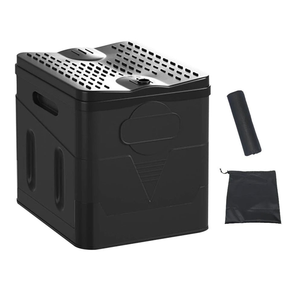 Car Toilet Bucket Strong Bearing Capacity Car Trash Can Emergency Self-driving Travel Portable Outdoor Camping Folding Toilet Aimak Store