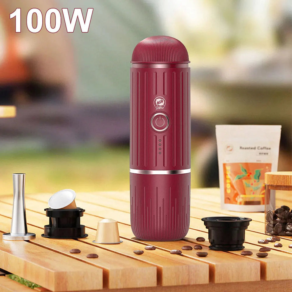Portable Coffee Maker Electric Espresso Machine Compatible with Capsule & Ground Coffee Capsules Coffee Maker 2 In 1 for Hiking Aimak Store