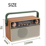 Portable Wooden Retro Bluetooth Speaker Radio FM / AM / SW  Card TF USB MP3 Music Player Aimak Store