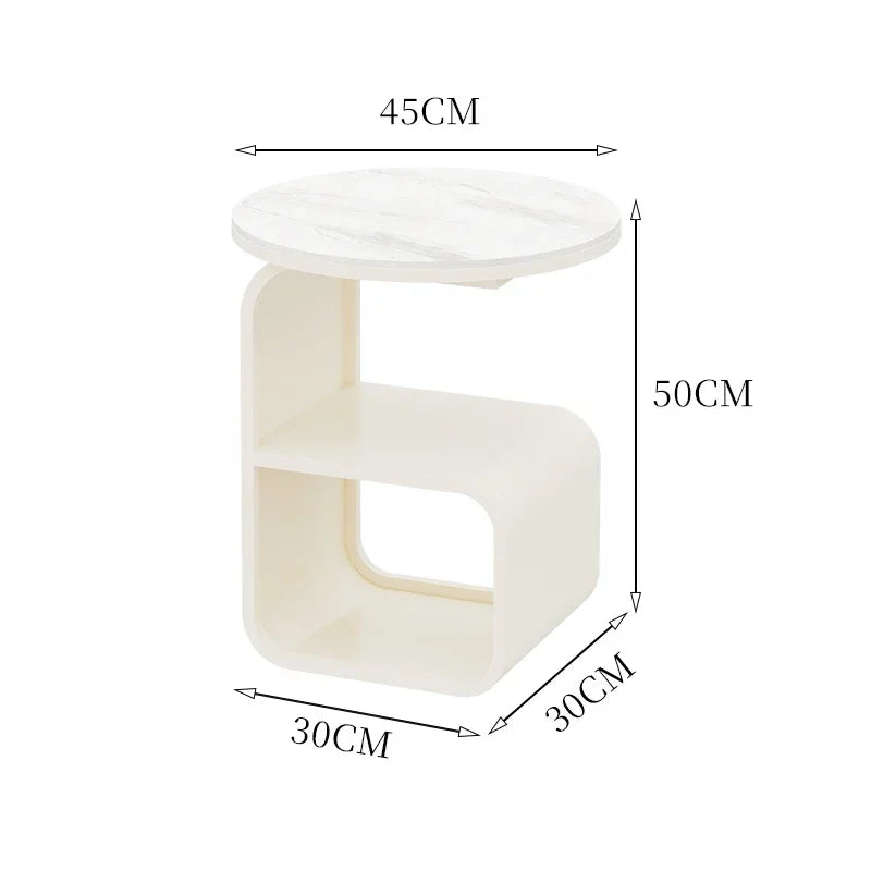 Home Living Room Iron Art Sofa Table Modern Round Feeding Table Bedroom Bedside Cabinet Elegant Nightstand Stylish End Table Aimak Store