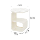 Home Living Room Iron Art Sofa Table Modern Round Feeding Table Bedroom Bedside Cabinet Elegant Nightstand Stylish End Table Aimak Store