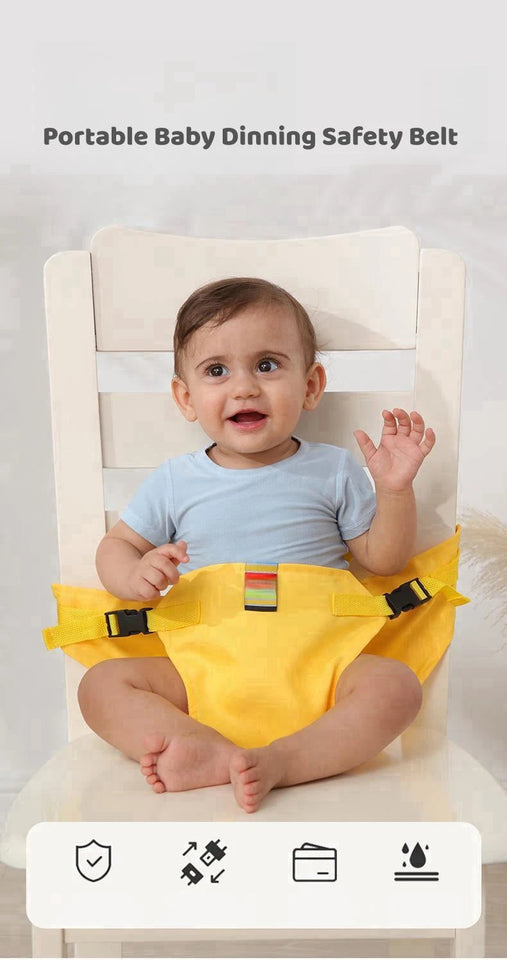 Foldable Baby Dining Chair And Table Safety Belt Anti-drop Adjustable Washable Portable Child High Seat Safety Feeding Strap Aimak Store