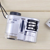 Portable 60X Handheld Magnifying Glass Mini Pocket Microscope Loupe Currency Detector Jeweler Magnifier With LED Light Aimak Store
