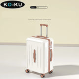 KO-KU 2024 Suitcase Set Female 20 Inch Boarding Suitcase USB/Type-C Port Water Cup Holder 26/28 inch Male Large Capacity Luggage Aimak Store