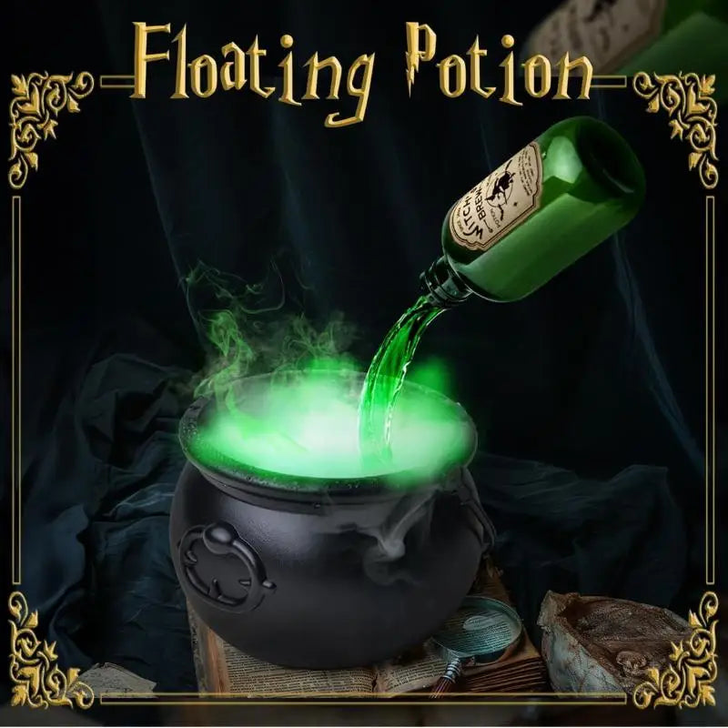 Party Horror Props Witch's Cauldron With Magical Bottles & Fog Maker, Floating Potion DIY, Halloween Decorations Indoor Aimak Store