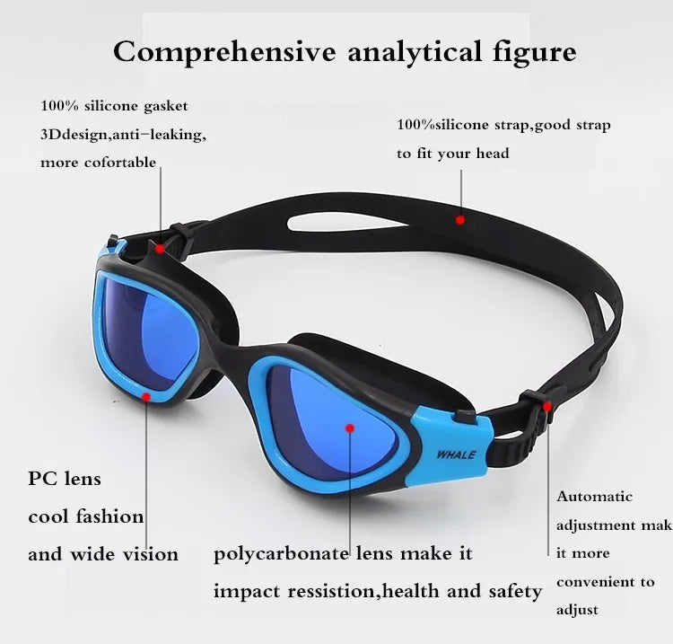 Professional Adult Anti-fog UV protection Lens Men Women Swimming Goggles Waterproof Adjustable Silicone swim Glasses in pool Aimak Store