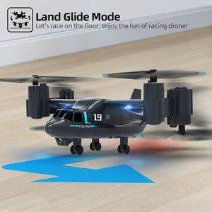 Remote Control Helicopter Drone 480P Camera Fighter UAV Land Air Mode Aircraft Brushless RC Drones for Children Kids Plane Toys Aimak Store