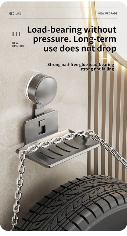 No-Drill Suction Cup storage Soap Box Wall Mounted Space Soap Storage Rack Non Perforated Household Drain Soap Dish Box
