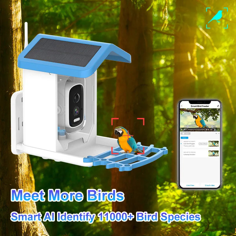 4MP iCsee APP  Solar Power AI Bird Feeder Wireless WIFI  PTZ IP Dome Camera Watch Bird Camera Home Security CCTV Monitor Aimak Store