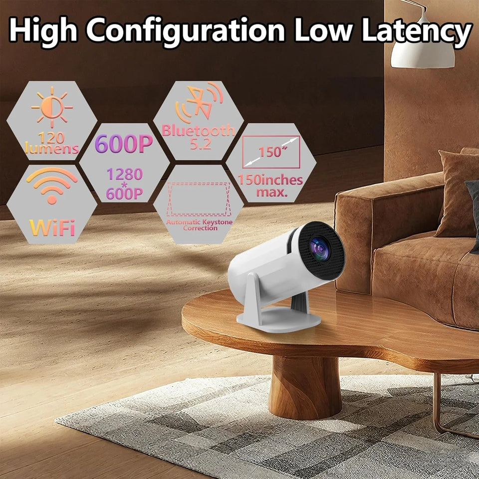 X8 Projector with wifi and bluetooth, rotate at any angle, outdoor portable, automatic button calibration for mobile phones, tv Aimak Store