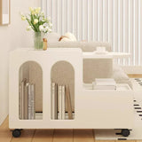 Movable Side Table with Storage Rack Cream Style End Table for Sofa Coffee Table Bedroom and Living Room Aimak Store