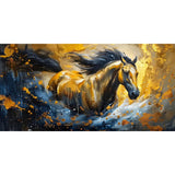 Abstract Black Gold Horse Print Canvas Painting, Modern Textured Running Horse Poster Wall Art, For Living Room Decor, No Frame Aimak Store
