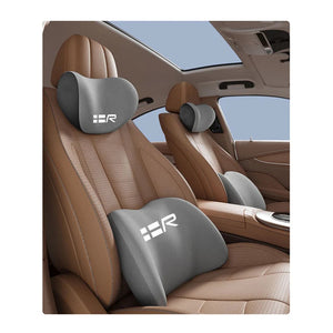 For Volvo R DESIGN  Car Memory Foam Neck Pillow Lumbar Cushion To Relieve Cervical Fatigue Car Headrest Cushion Aimak Store