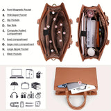 Laptop Bag for Women 15.6 Inch Leather Tote Bag Business Office Work Bag Waterproof Briefcase Computer Tote Large Lightweight Ha Aimak Store