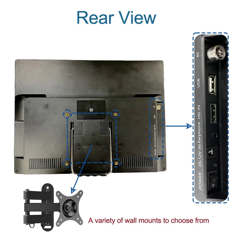 17.3 Inch Portable TV  12 Volt TV DVB-T2 Digital Battery TV for Car Suitable for Outdoor and Kitchen Use Aimak Store