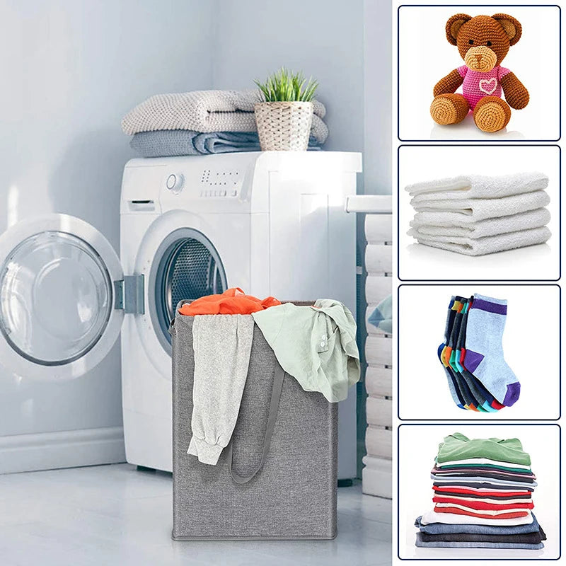 45L thin laundry basket with cover, narrow hand, fine hand, dirty laundry basket, bedroom, kindergarten, whole basket storage ba Aimak Store
