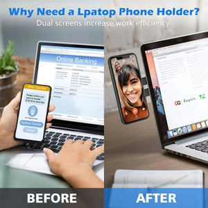 Magnetic Laptop Phone Holder Computer Monitor Side Cell Phone Slim& Foldable For iPhone 14/13/12 Series Case and All Phone Aimak Store