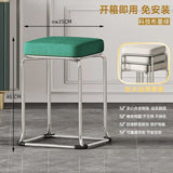 Simple and Luxurious Stackable Square Stool Enlarged and Thickened Round Stool Dirt Resistant Technology Cloth Stool Aimak Store