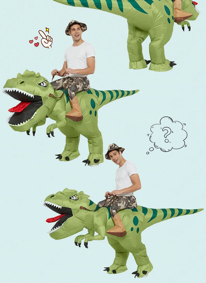 Animal Cartoon Riding T-Rex Inflatable Costume Nursery Kids Dinosaur Role Playing Game Adult Kids Chasing Game Birthday Gift Aimak Store