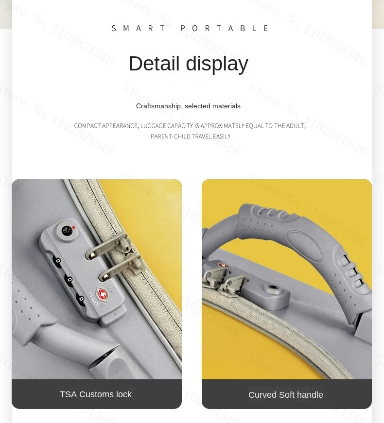 Fashion Cute Pony Cartoon Trolley Case Sit Travel bags for Children 24" Rolling Luggage Spinner Suitcase Wheels Yellow Duck 20" Aimak Store