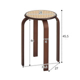 Bamboo Dining Stools Resin Rattan Woven Makeup Chair Stacking Storage Kitchen Seat Stable And Load-bearing Restaurant Furniture Aimak Store