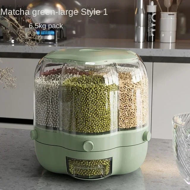 Kitchen Storage Container Large Food Storage Container 360° Rotating Rice Barrels Sealed Cereal Dispenser Rice Tank Grain Box Aimak Store