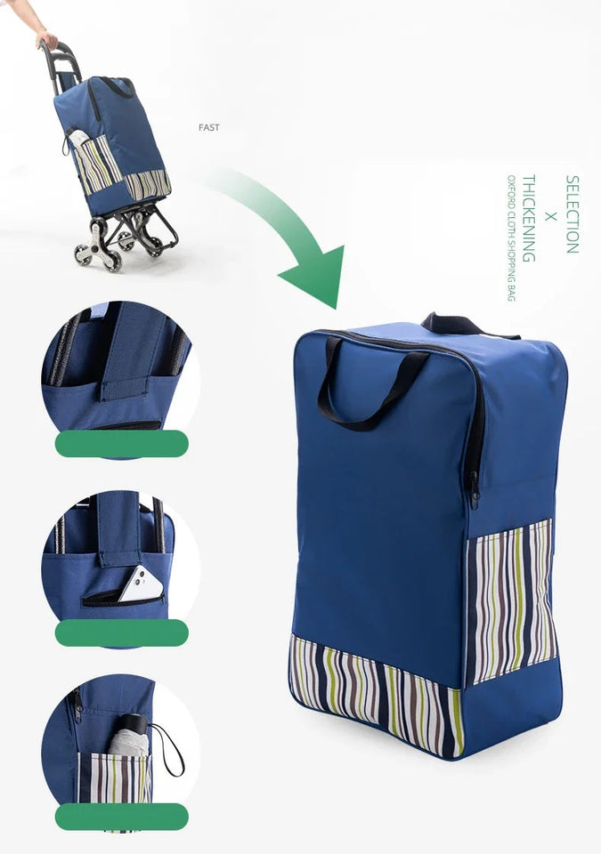 Light Grocery Shopping Trolley Household Climbing Stairs Folding Trailer Outdoor Travel Hand Pull Shopping Cart Aimak Store