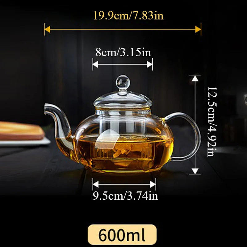 400ml/1000ml Heat-resistant Glass Tea Pot Flower Kettle Kung Fu Teawear Set Tea Strainer Infuser Puer Oolong Barley Pot Teaware Aimak Store