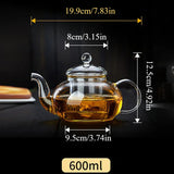 400ml/1000ml Heat-resistant Glass Tea Pot Flower Kettle Kung Fu Teawear Set Tea Strainer Infuser Puer Oolong Barley Pot Teaware Aimak Store