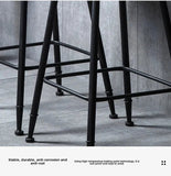 American Style Iron Bar Chair Coffee Shop Milk Tea Shop High Chairs Retro Backrest Seat Solid Wood Sitting Face Counter Stool Aimak Store