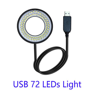 Microscope 72 LED Ring Cold Warm Light USB 5V Integrated Adjustable Dimmer Illuminator Lamp Source Monocular Stereo Trinocular Aimak Store