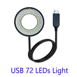 Microscope 72 LED Ring Cold Warm Light USB 5V Integrated Adjustable Dimmer Illuminator Lamp Source Monocular Stereo Trinocular Aimak Store
