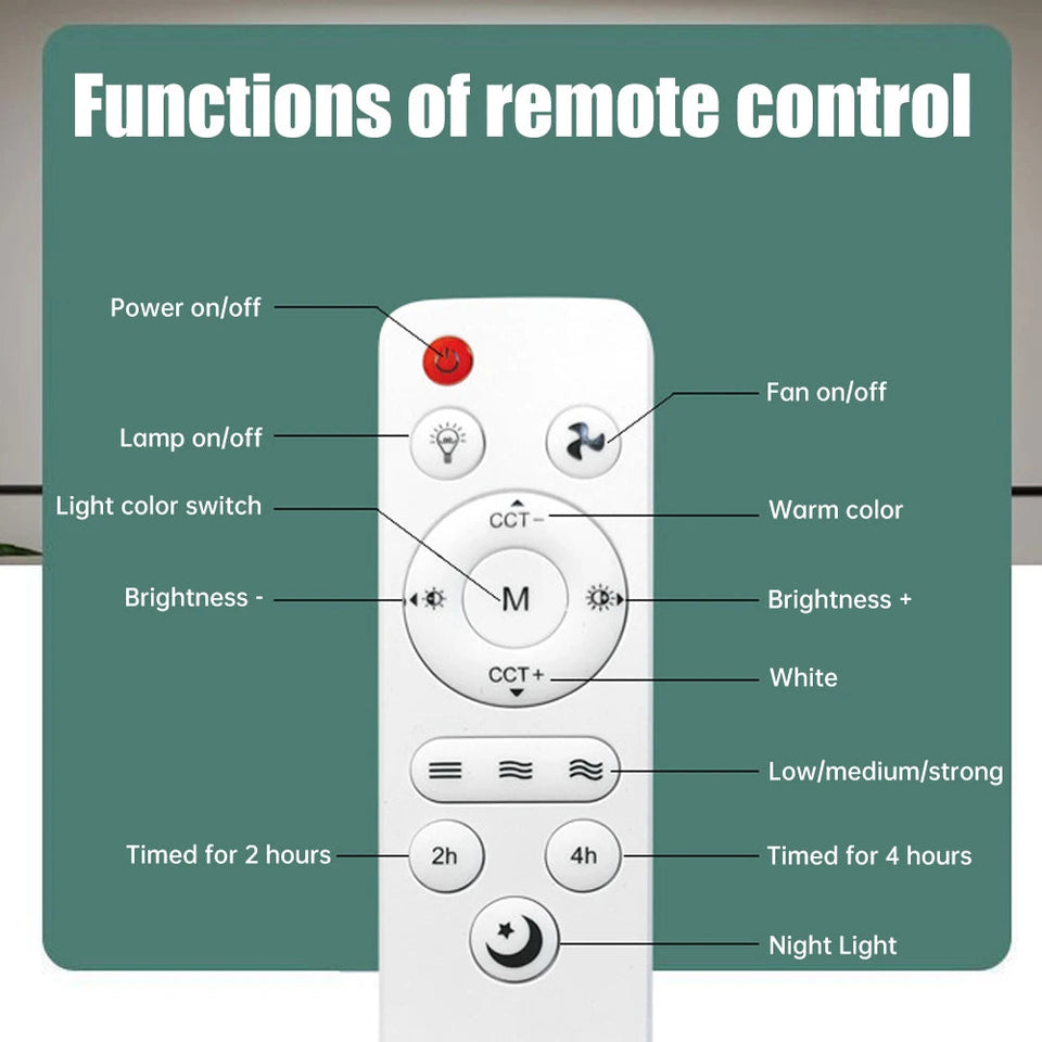 40W Socket Fan Light bombilla con ventilador de techo Smart Remote Control Ceiling Led Bulb E27 Lamp For Bedroom Living Room Aimak Store