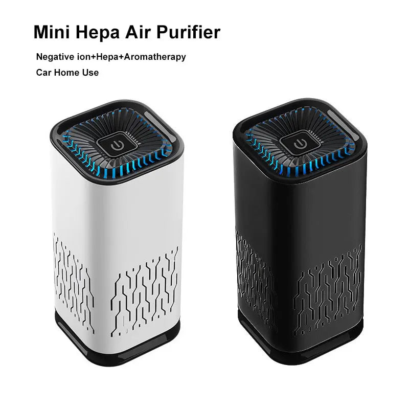 MINI HEPA Air Purifier Remove Smoke Odor Formaldehyde Negative Ion Air Cleaner for Car Bedroom Aromatherapy Purification Aimak Store
