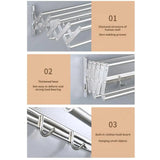 Foldable Clothes Drying Rack Wall-Mounted Clothes Towel Rack Corrosion Resistant Expandable Retractable Bathroom Laundry Rack Aimak Store