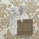 1-piece charming left angel door frame ornaments statue, exquisite resin sleeping angel sculpture Aimak Store
