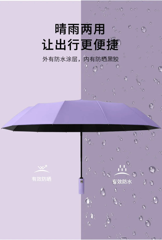 Umbrella Fully Automatic Men's Reinforced Women's Sunshade Umbrella, Rain and Rain Dual Use Umbrella, UV Protection Aimak Store