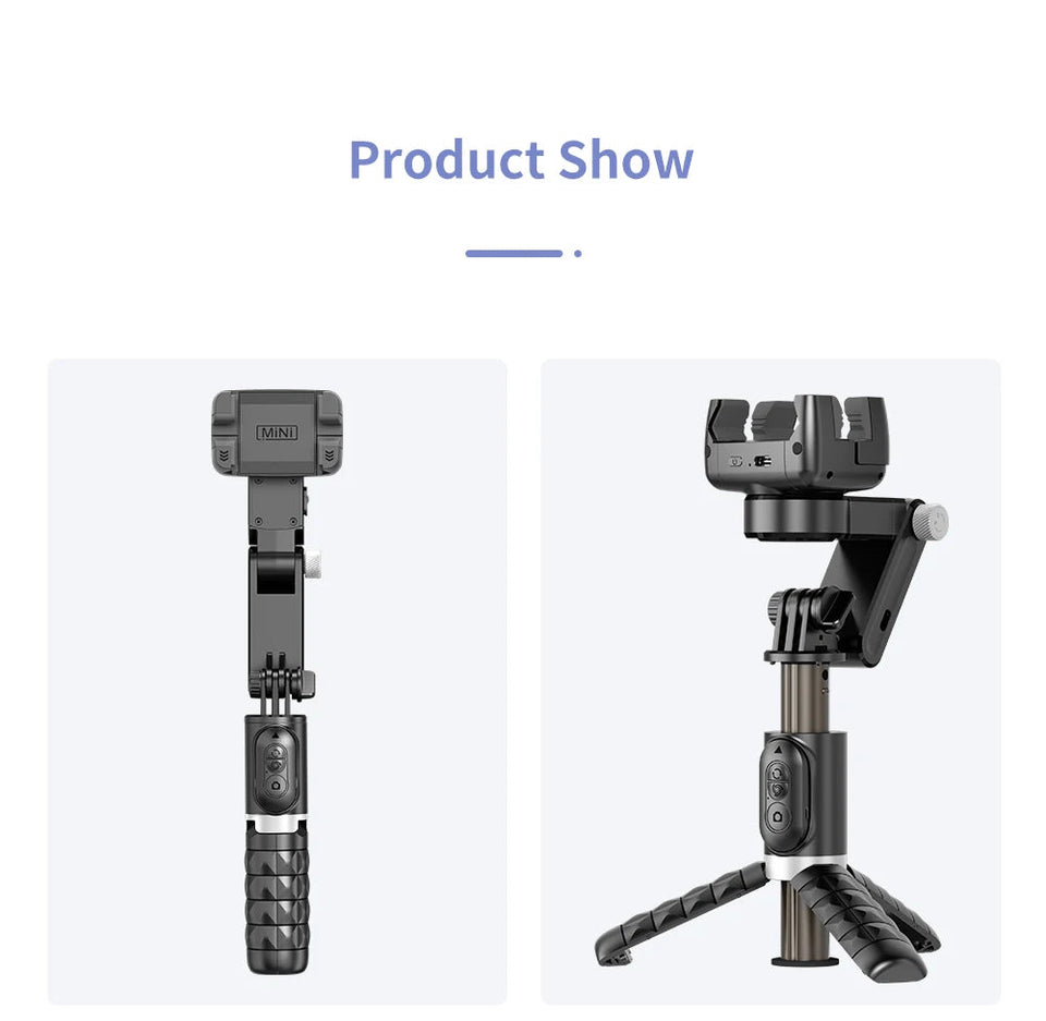 Q18 Desktop Following the shooting Mode Gimbal Stabilizer Selfie Stick Tripod with Fill Light for iPhone Cell Phone Smartphone Aimak Store